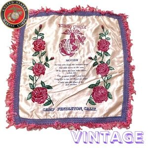 Vintage United States Marine Corps Camp Pendleton Mother Pillow Case Sham